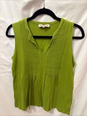 Jones New York Sleeveless Pintuck V-Neck Top - Green